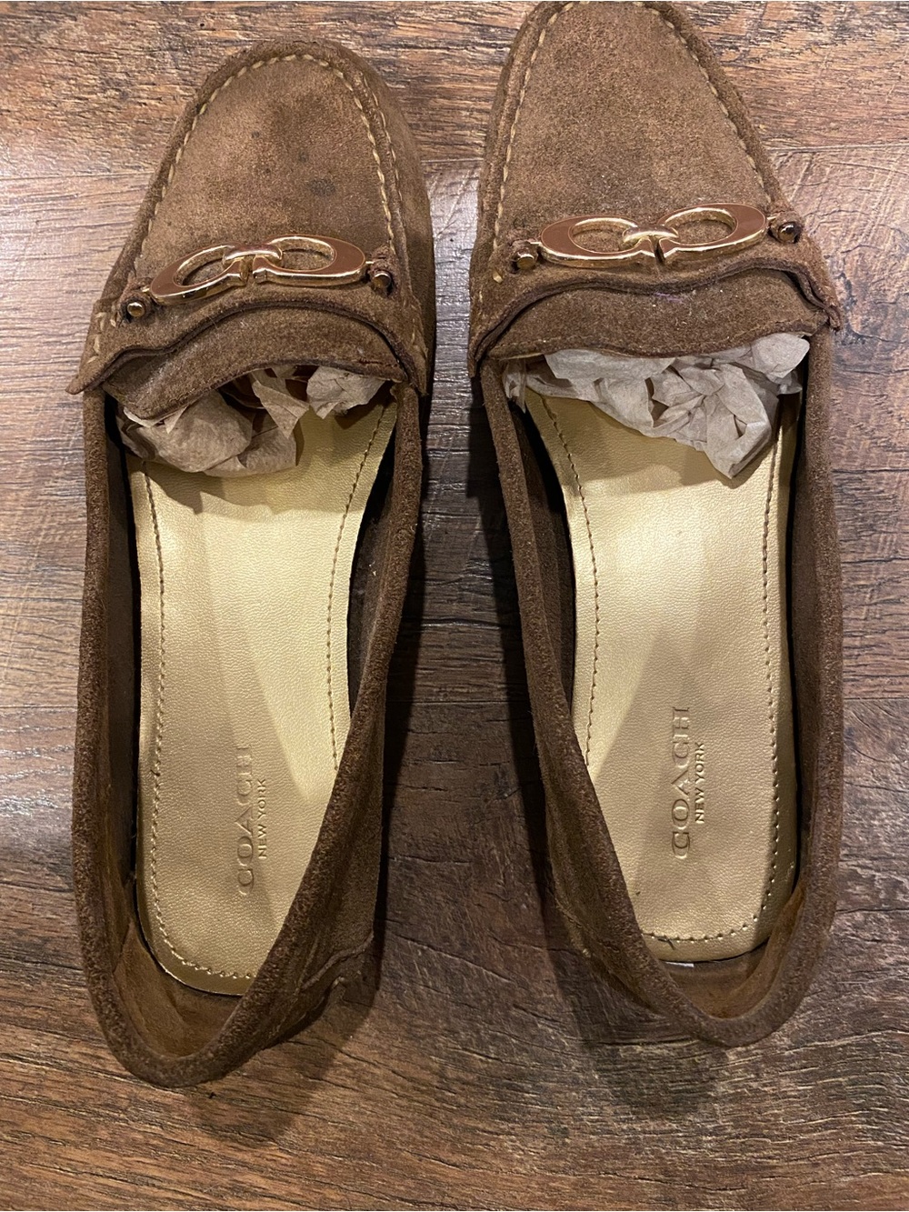 Coach Fortunata Java brown suede driving loafers size 8B - Picture 3 of 6
